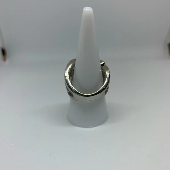 NEW Silver w Black Turquoise Flower Ring - Picture 6 of 7